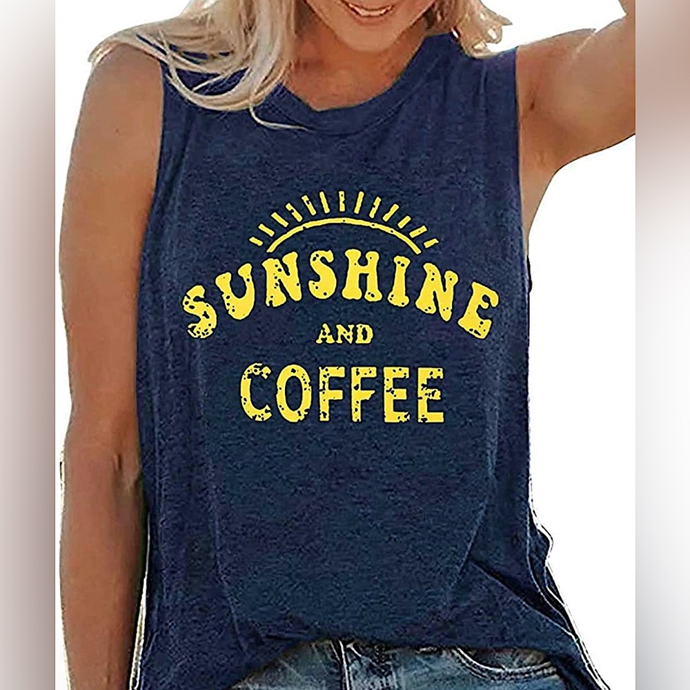 Nwot “Sunshine & Coffee” Oversized Tank Top
